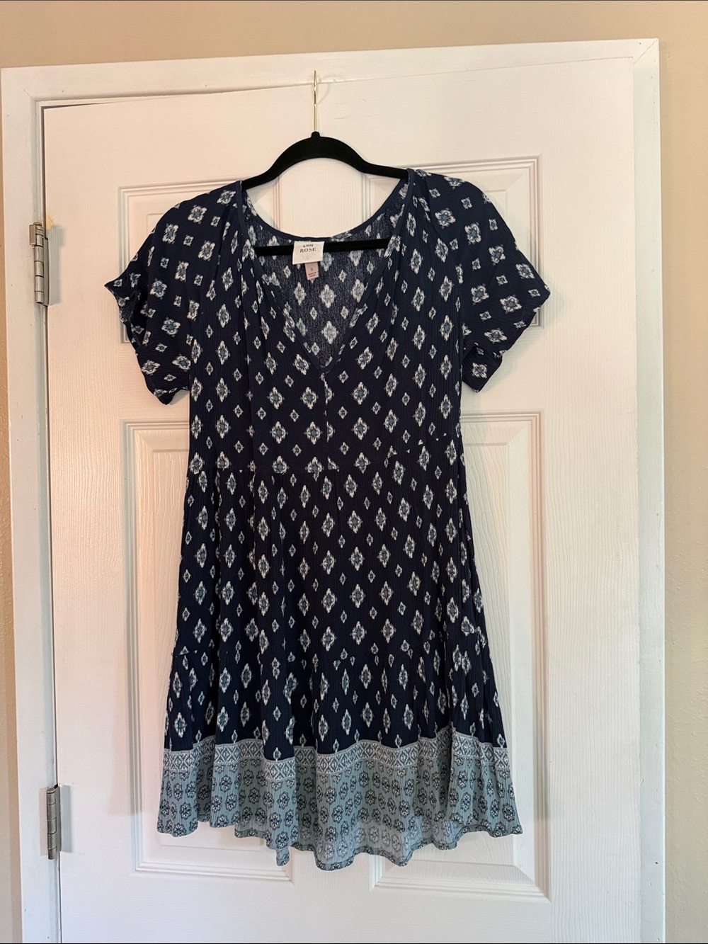 Knox Rose Navy and White Printed Mini Dress